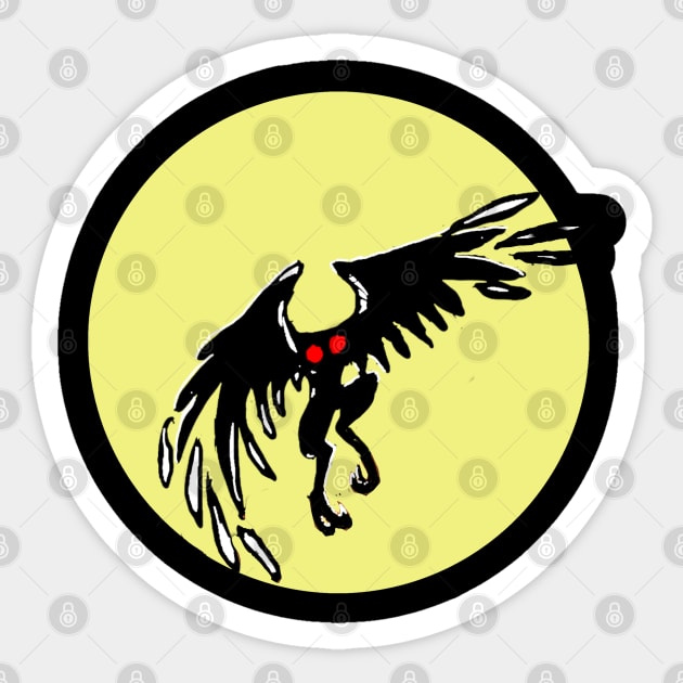 Mothman by Moonlight Sticker by TonyBreeden